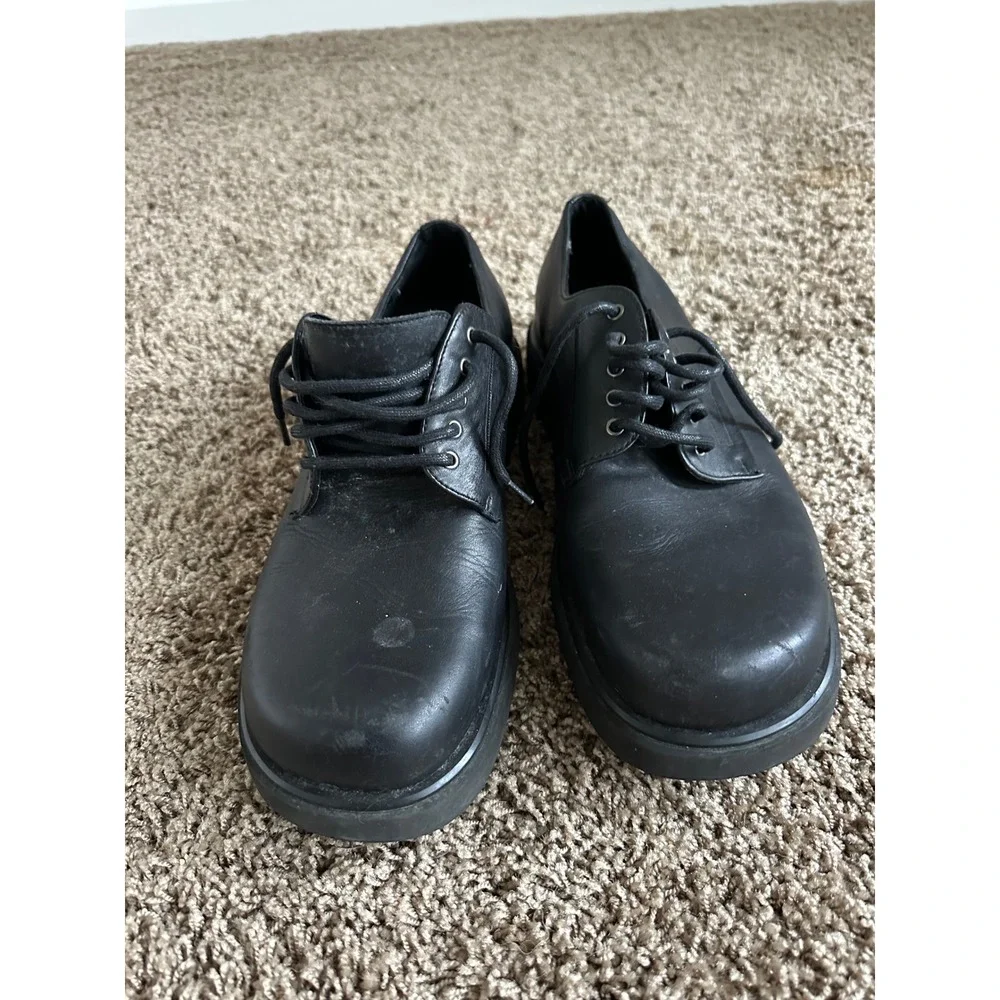 Dockers Mens Black Leather Oxfords Lace Up Dress Shoes Size 12M